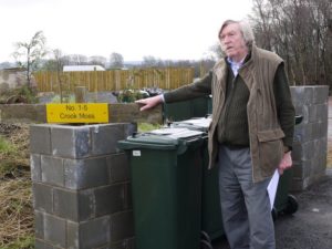 Councillor Barnacle at the Crook Moss Travellers' site